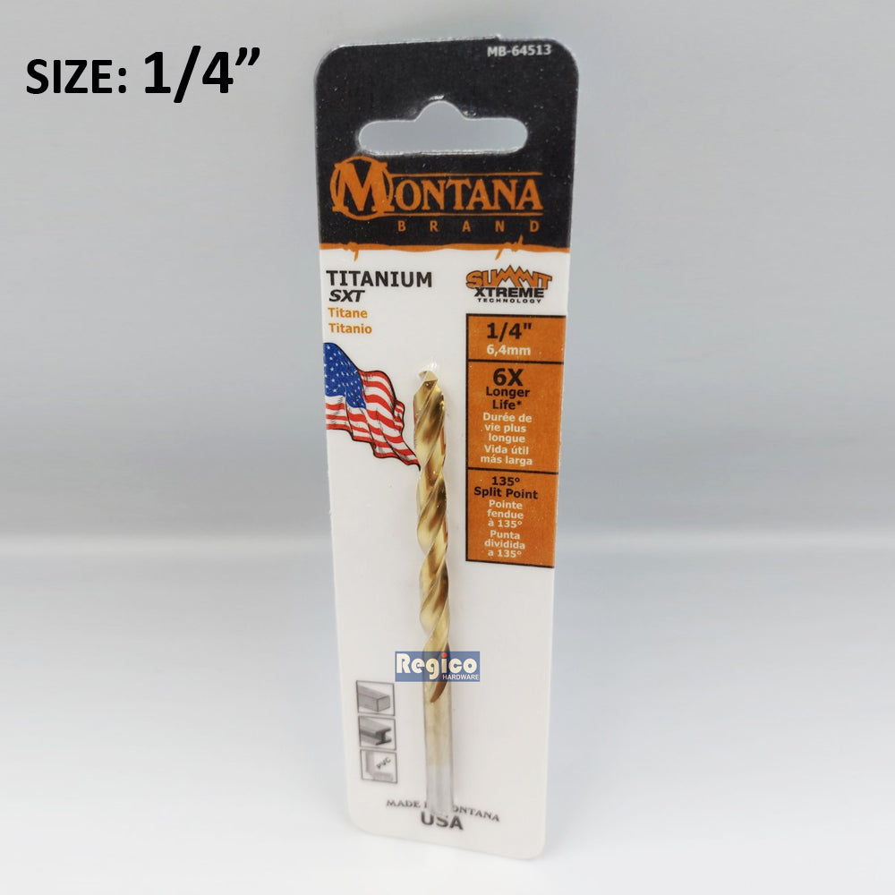 Montana Titanium Round Shank Drill Bit