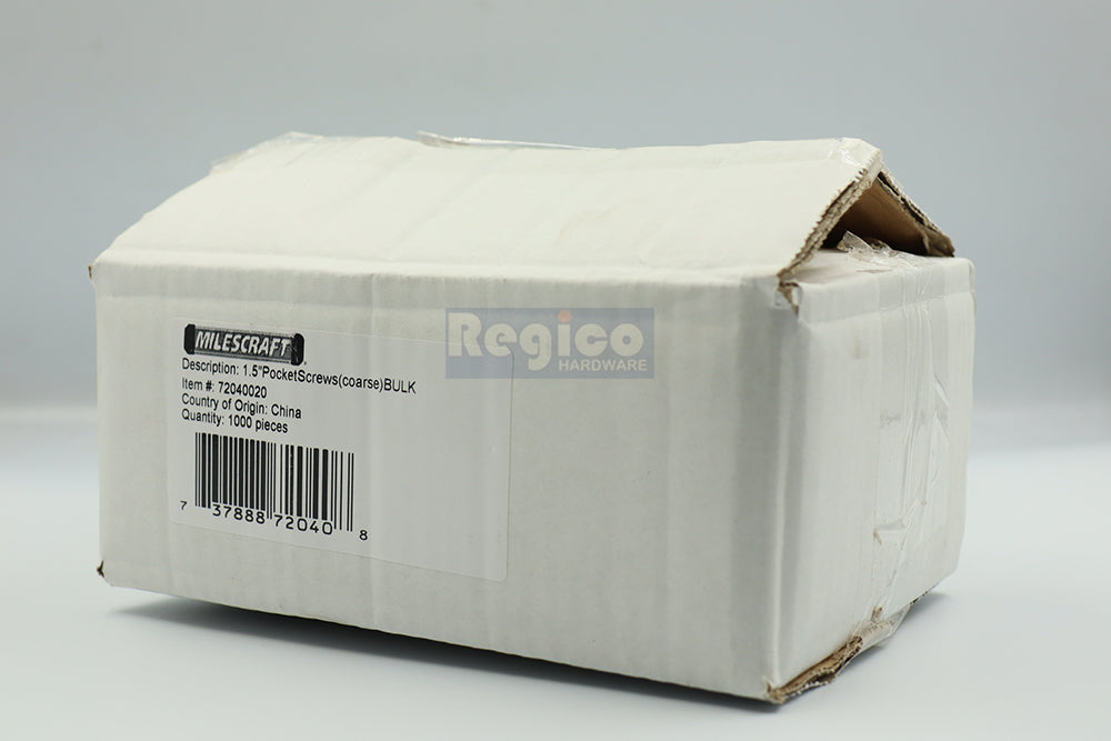 Milescraft 1.1/2 COARSE Washer Head Pocket Screw 1000pcs. (7204)