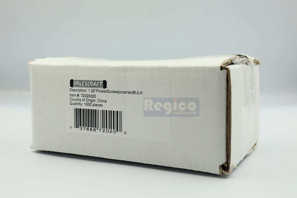 Milescraft 1.1/4 COARSE Washer Head Pocket Screw 1000pcs. (7202)