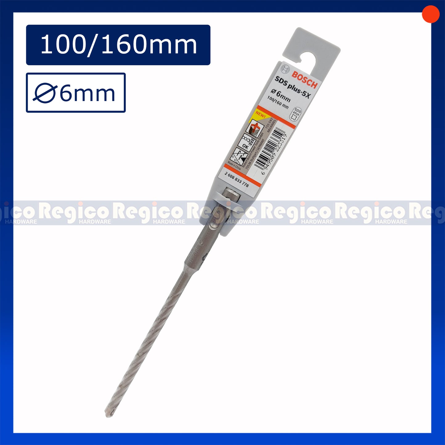 Bosch 6mm SDS Plus 5x Concrete Rotary Hammer Drill Bit Bosch Accessories