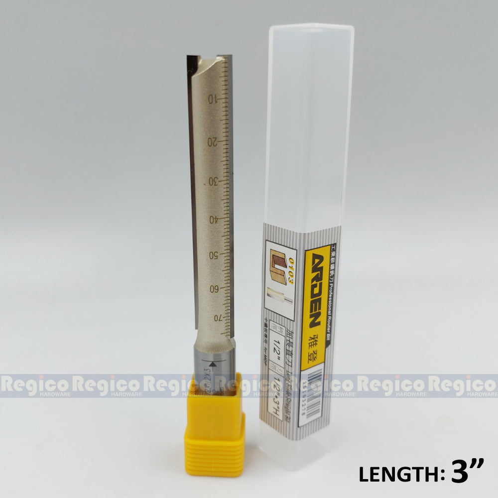 ARDEN 2 Flute 1/2 Shank Imperial LS Long Series Straight Router Bit #0103