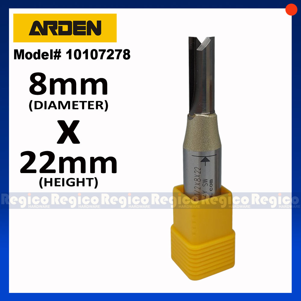 ARDEN 2 Flute 1/2 Shank Metric TCT Straight Router Bit #0107