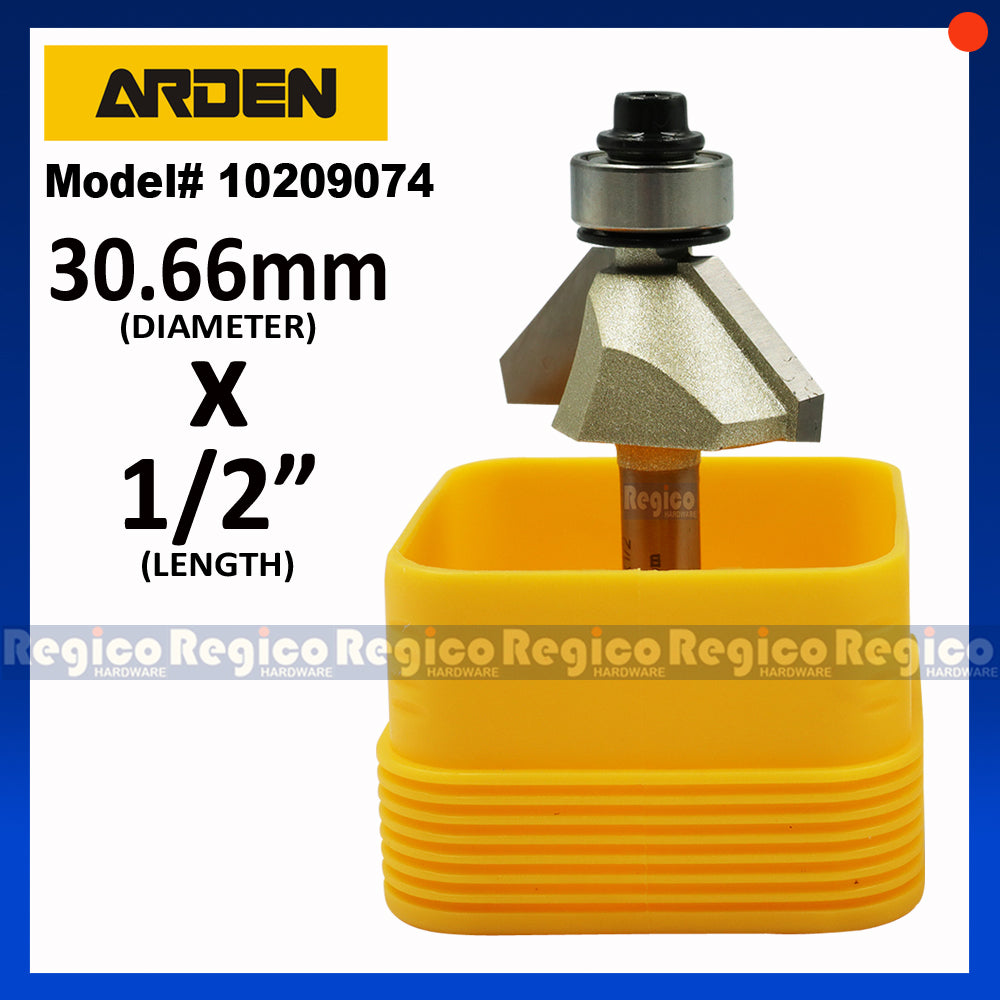 ARDEN #0209 1/4 Shank 45 degree Chamfer Chamfering Router Bit for Woodworking