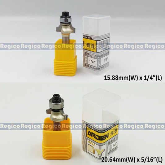 ARDEN 1/4 Shank Round Over Beading Edging Ball Bearing Router Bit for Woodworking #0602