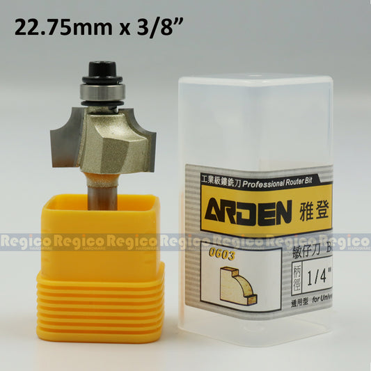 ARDEN 1/4 Shank Beading Bit w/ Ball Bearing Router Bit #0603