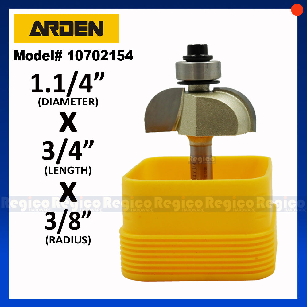 ARDEN 1/4 Shank Cove Edging Bit with Ball Bearing Router Bit for Woodworking #0702