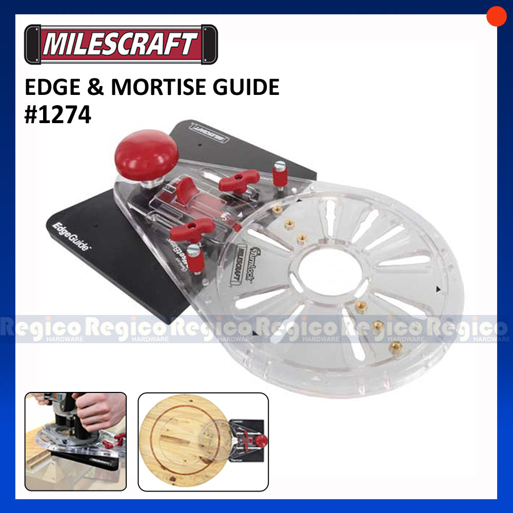 Milescraft 1224 Edge & Mortise Guide - Universele routergids voor rechte of cilindrische randen - Ingebouwde insteekgids - Bonus Offset Base Milescraft 1224 Edge & Mortise Guide - Universele routergids voor rechte of cilindrische randen - Ingebouwde insteekgids - Bonus Offset Base