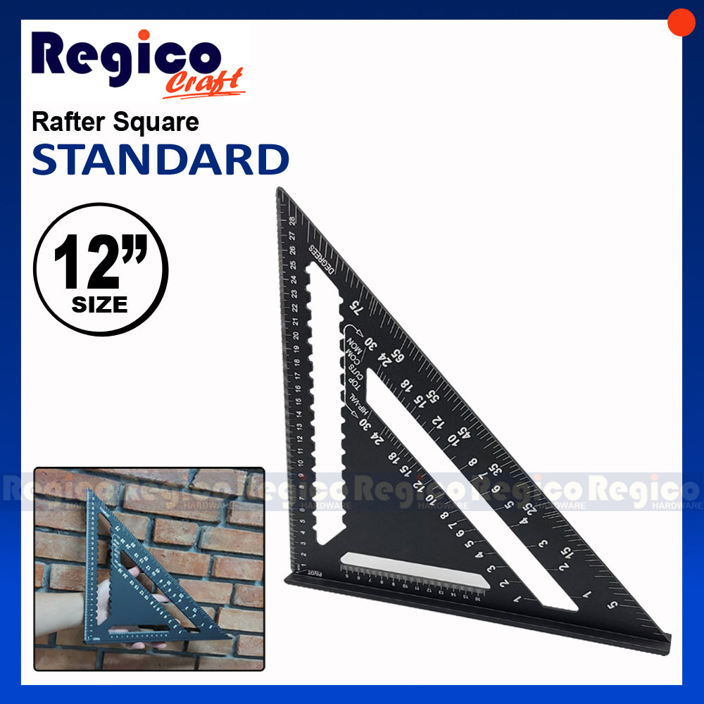 Regicocraft Aluminum Triangle Speed Rafter Square Angle Ruler Squala #00976 #976-01 #10805