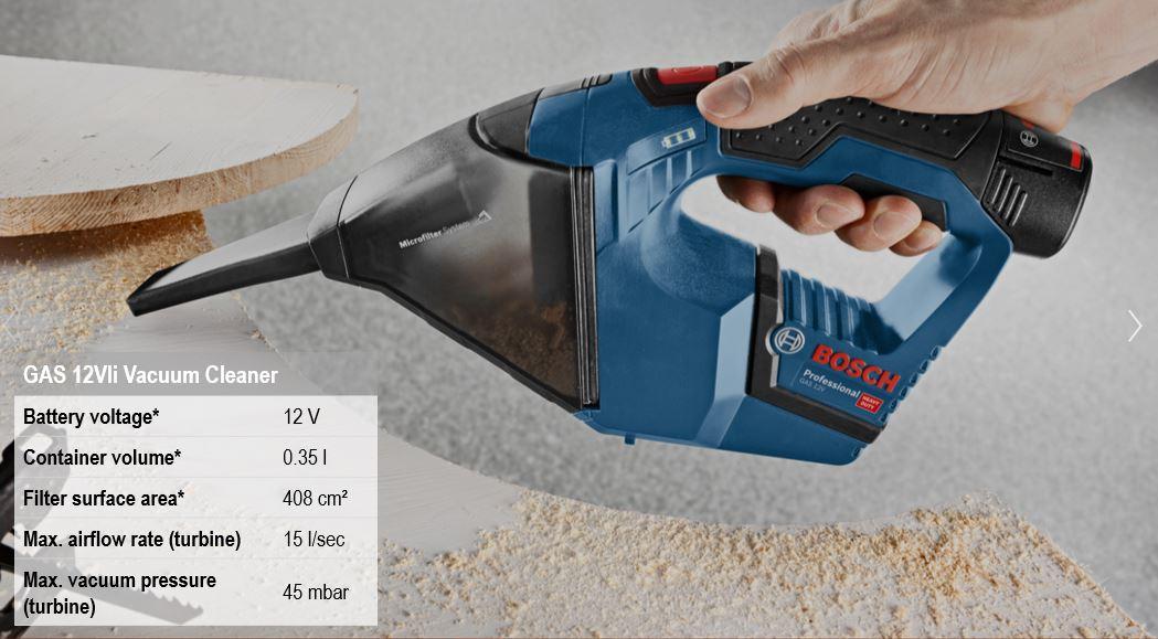 Bosch GAS 12v-li BARE TOOL Cordless Vacuum Cleaner Original Genuine Bosch Cordless Tool