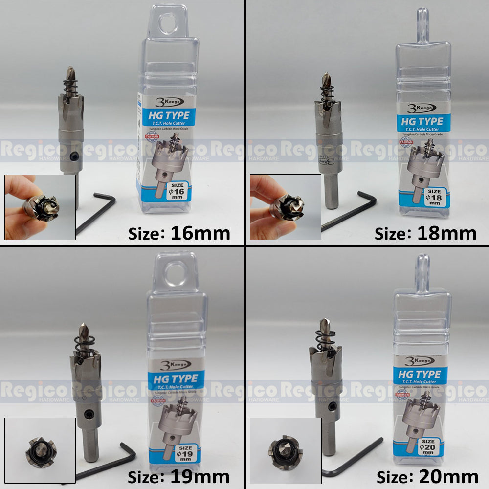 3KEEGO 16-51mm TCT Hole Saw Holesaw Cutter HG Type for Metal Steel Aluminum Drill Bit