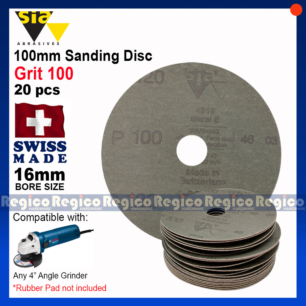 20pcs SIA 100mm Sanding Disc for 4 Inches Angle Grinder