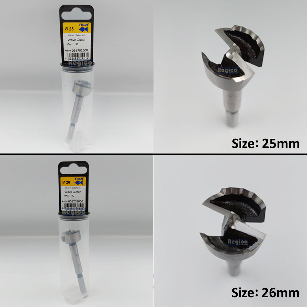 Fisch Tools Regular Sizes Forstner Wave Cutter Wood Bit 15mm 16mm 18mm 19mm 20mm 22mm 25mm 26mm 28mm 30mm