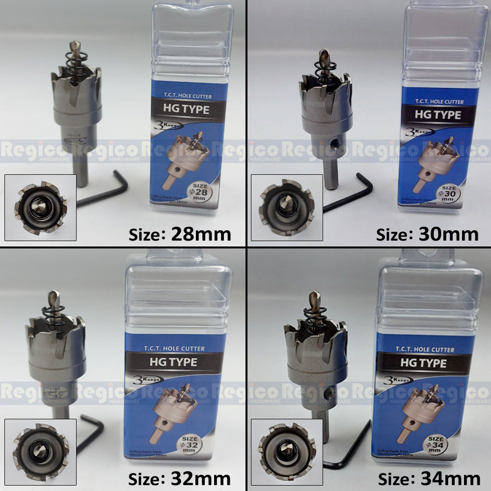 3KEEGO 16-51mm TCT Hole Saw Holesaw Cutter HG Type for Metal Steel Aluminum Drill Bit