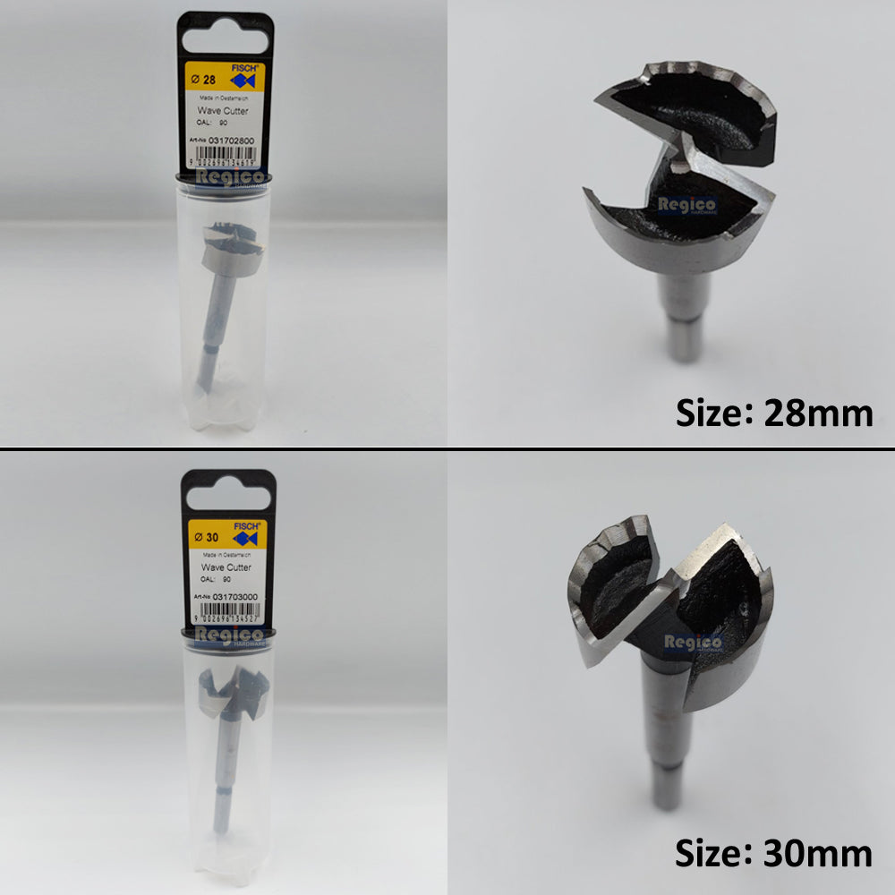 Fisch Tools Regular Sizes Forstner Wave Cutter Wood Bit 15mm 16mm 18mm 19mm 20mm 22mm 25mm 26mm 28mm 30mm