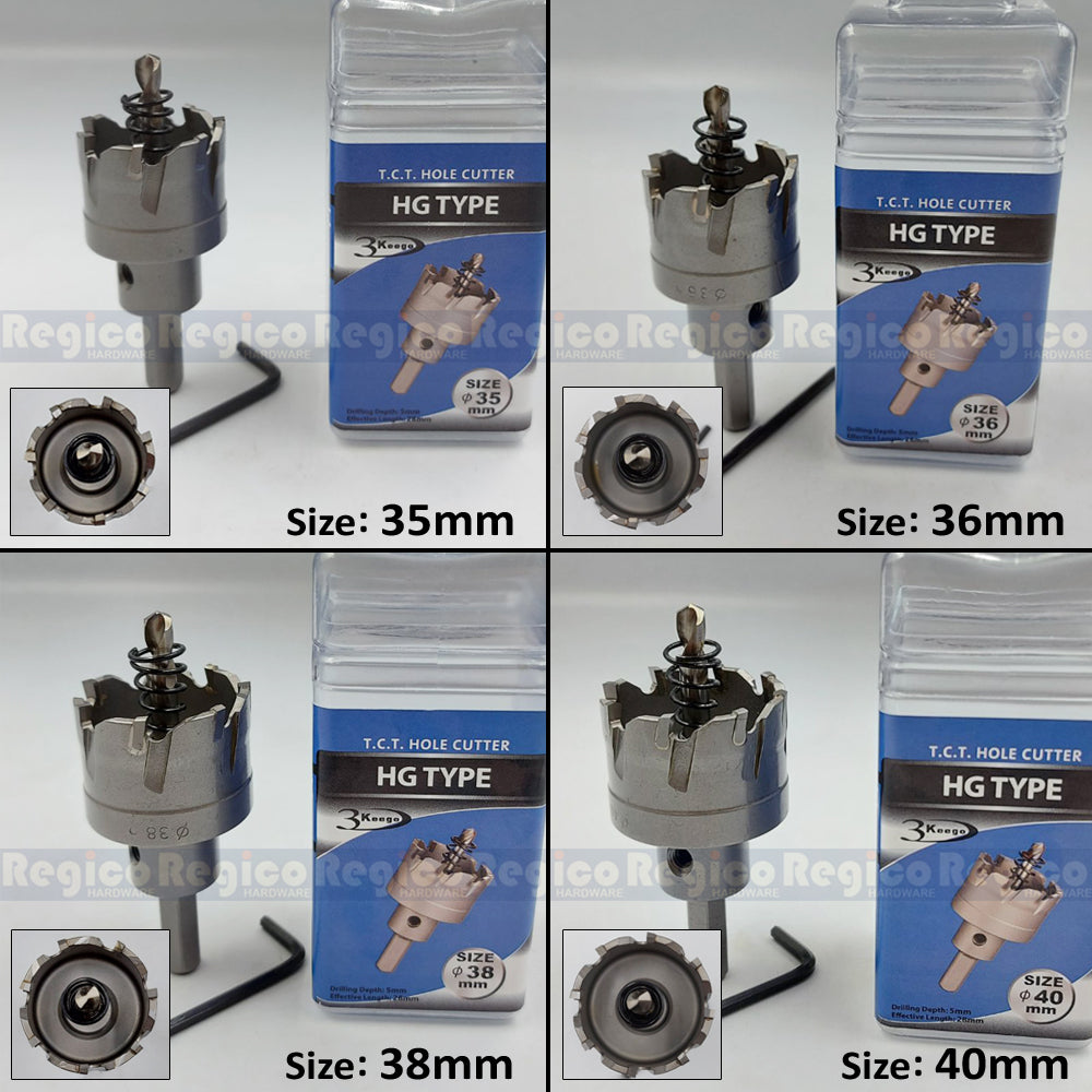 3KEEGO 16-51mm TCT Hole Saw Holesaw Cutter HG Type for Metal Steel Aluminum Drill Bit