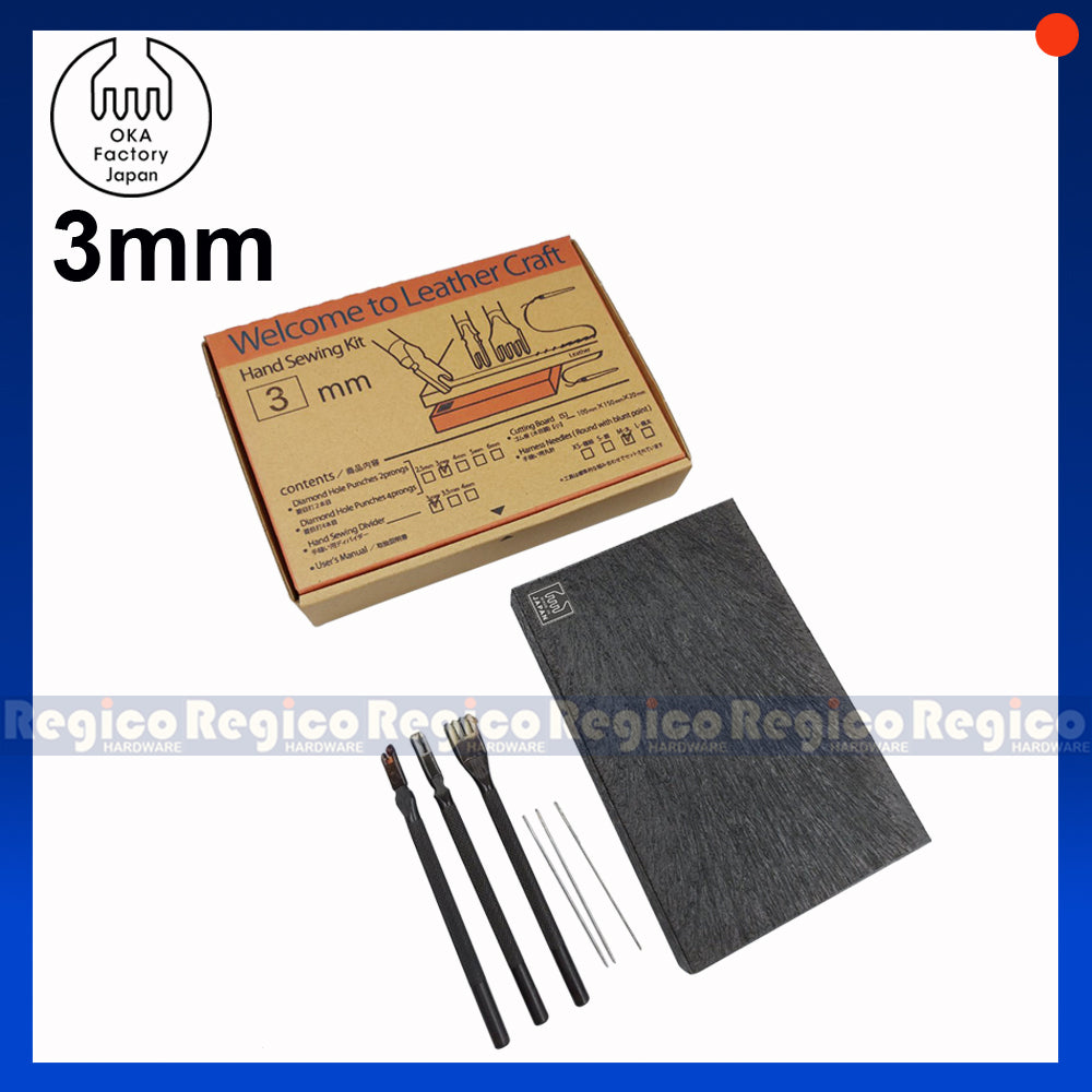 Oka Diamond Hole Punch Set Hand Sewing Kit Made in Japan Leather craft Leatherwork Set
