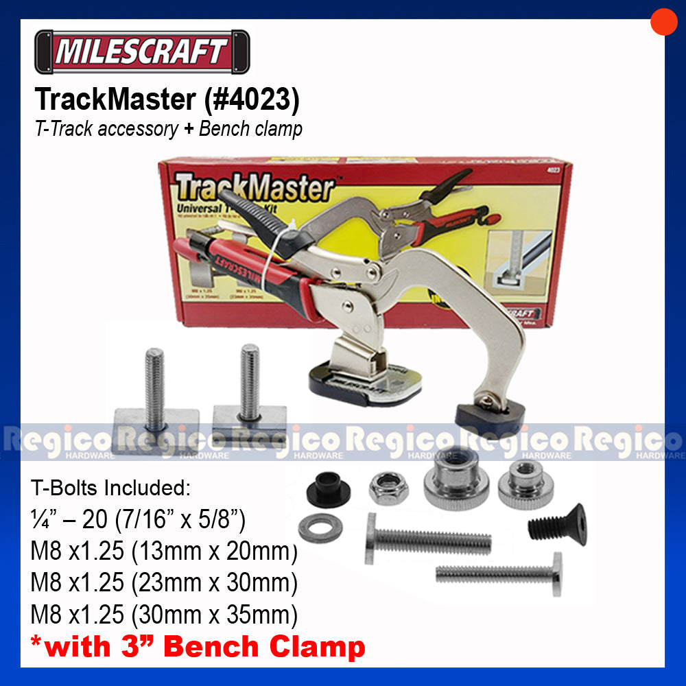 Milescraft Track Master Track Lock Kit Universal T-Track Kit #4023 #4022
