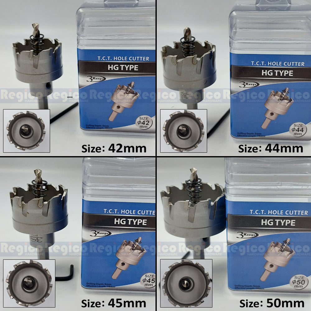 3KEEGO 16-51mm TCT Hole Saw Holesaw Cutter HG Type for Metal Steel Aluminum Drill Bit