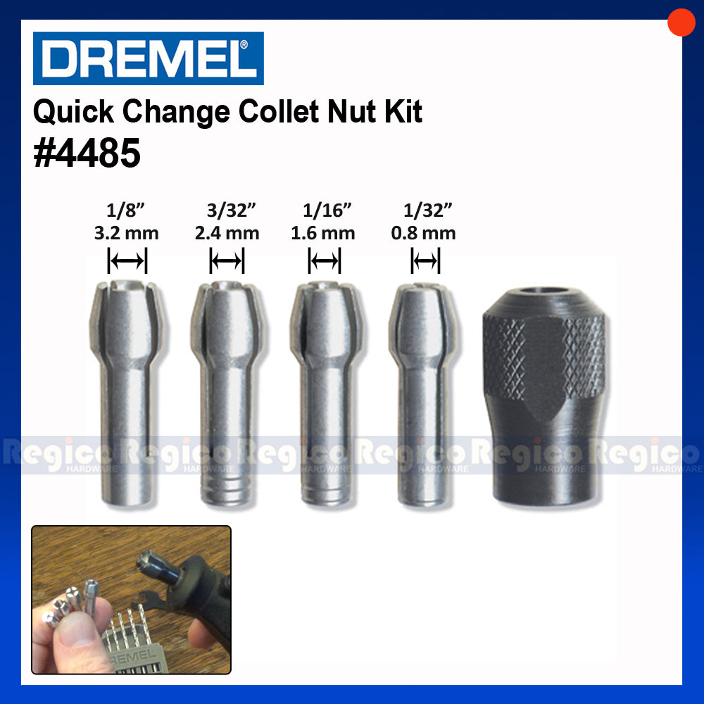 Dremel Quick Change Collet Nut Kit 4485 Dremel Accessories