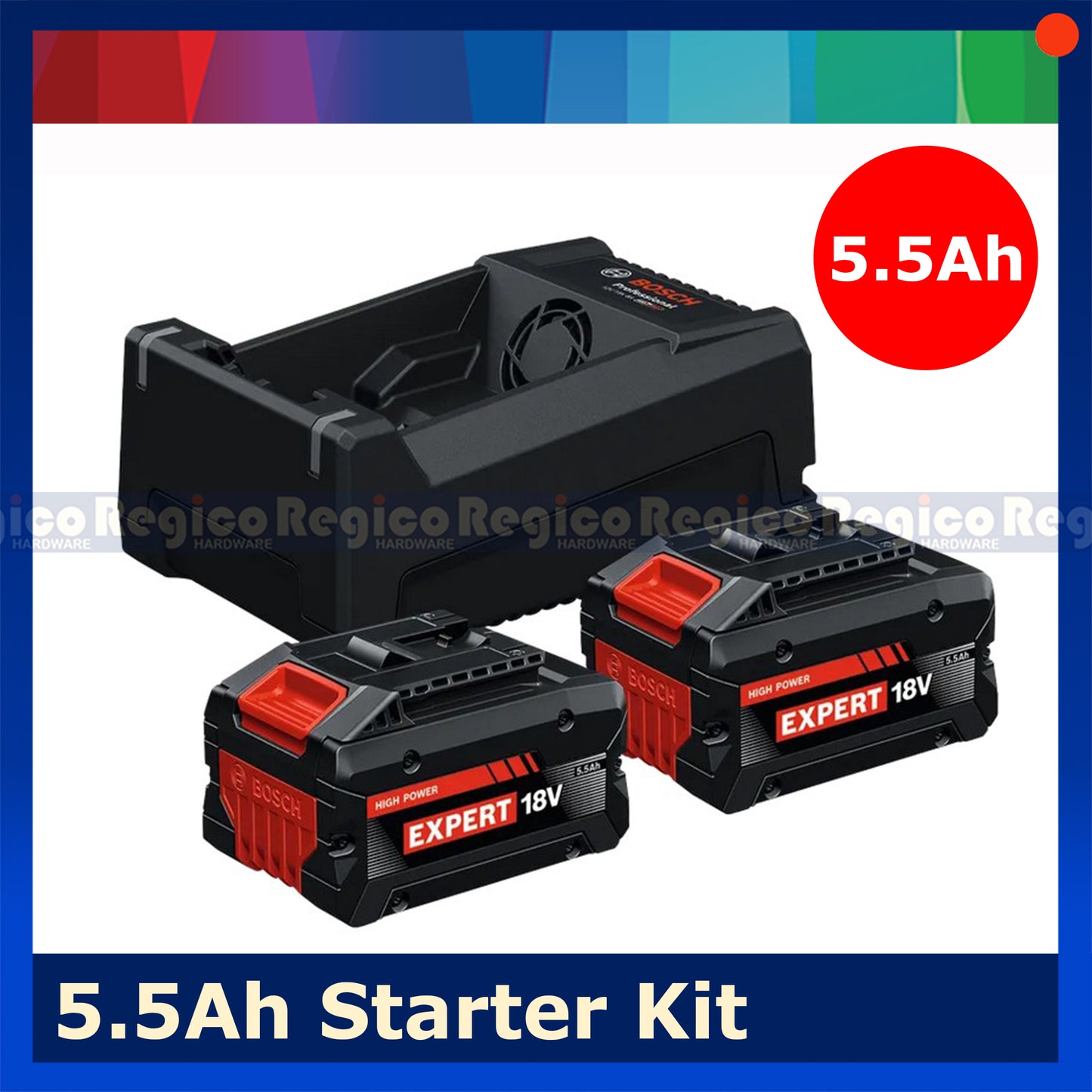 Bosch EXBA 18v Battery Charger Starter Kit EXBA18v-55 EXBA18v-40 with GAL12V/18V-80 charger