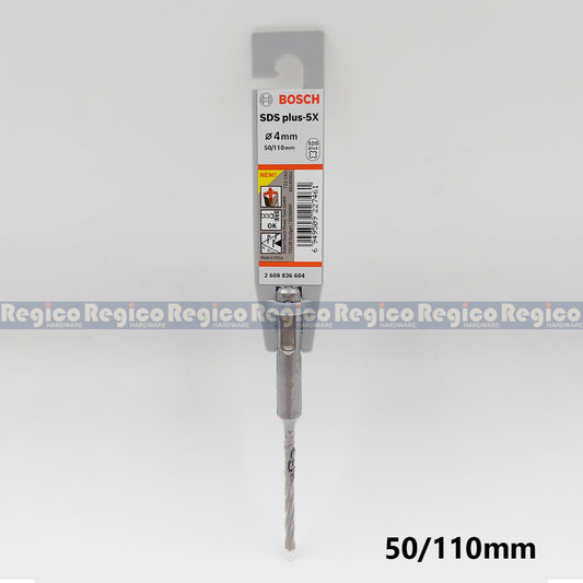 Bosch 4mm SDS Plus 5x Concrete Rotary Hammer Drill Bit Bosch Accessories