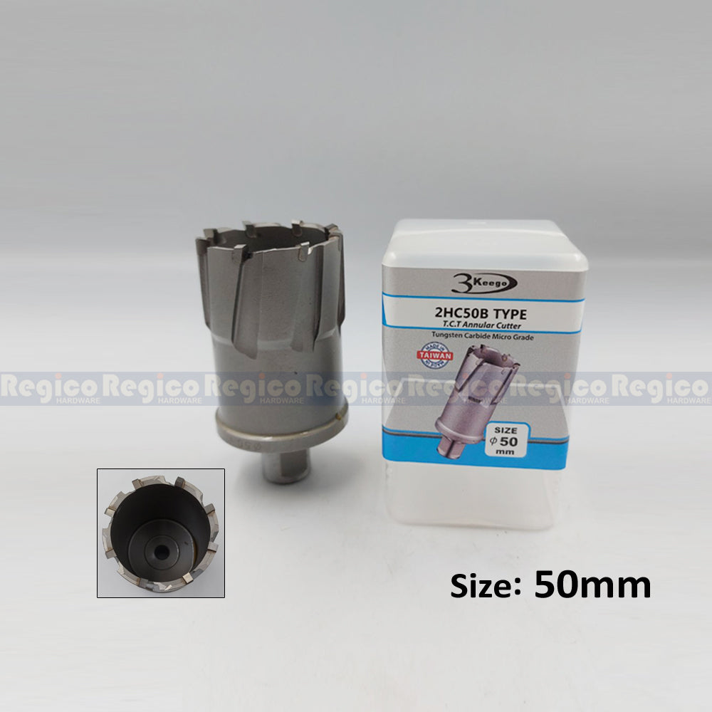 3KEEGO 50mm TCT Annular Hole Cutter HC50B Weldon Shank 3/4"