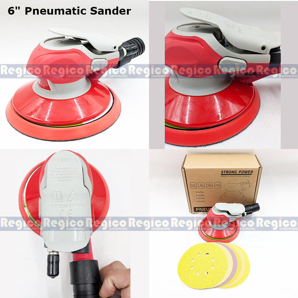 Ulema Pneumatic Velcro Random Orbital Sander with Sanding Disc 5 inches 6 inches