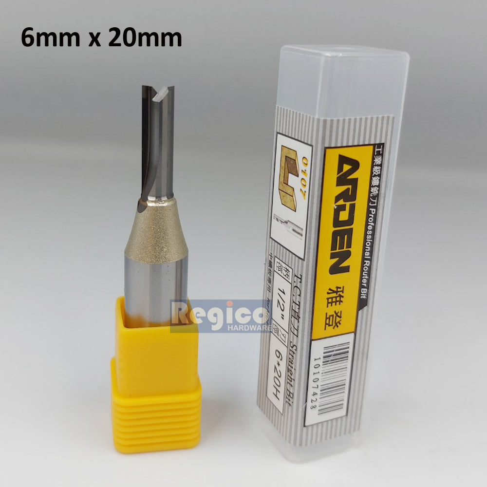 ARDEN 2 Flute 1/2 Shank Metric TCT Straight Router Bit #0107