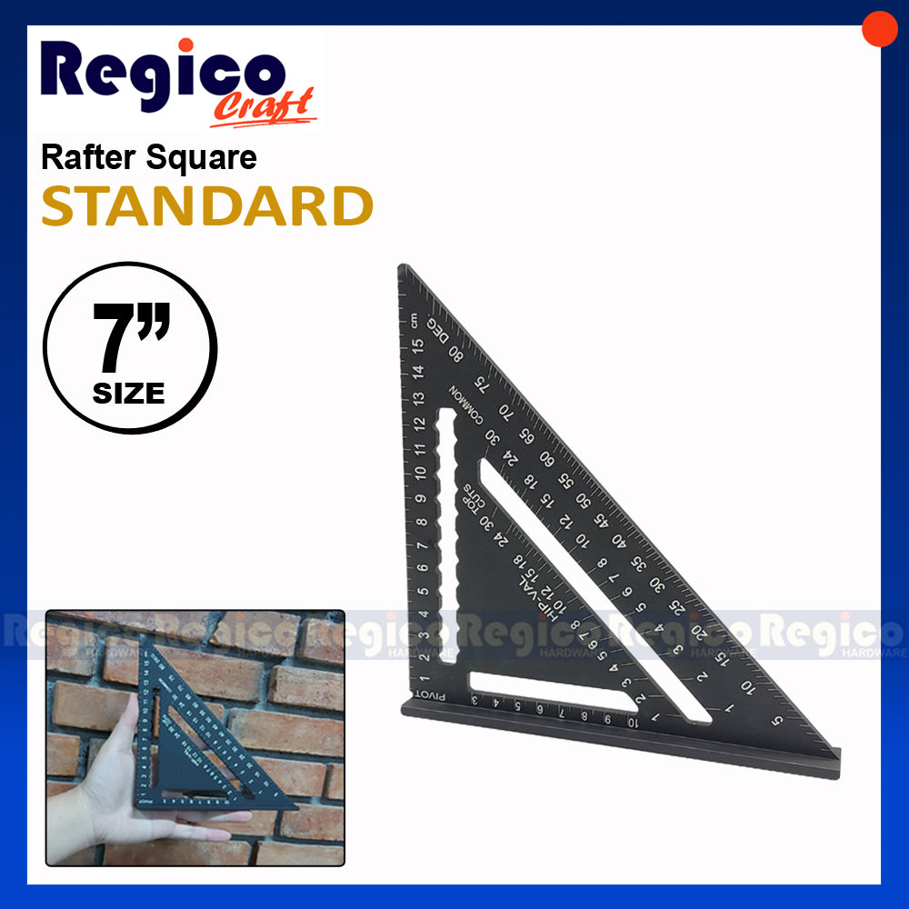 Regicocraft Aluminum Triangle Speed Rafter Square Angle Ruler Squala #00976 #976-01 #10805