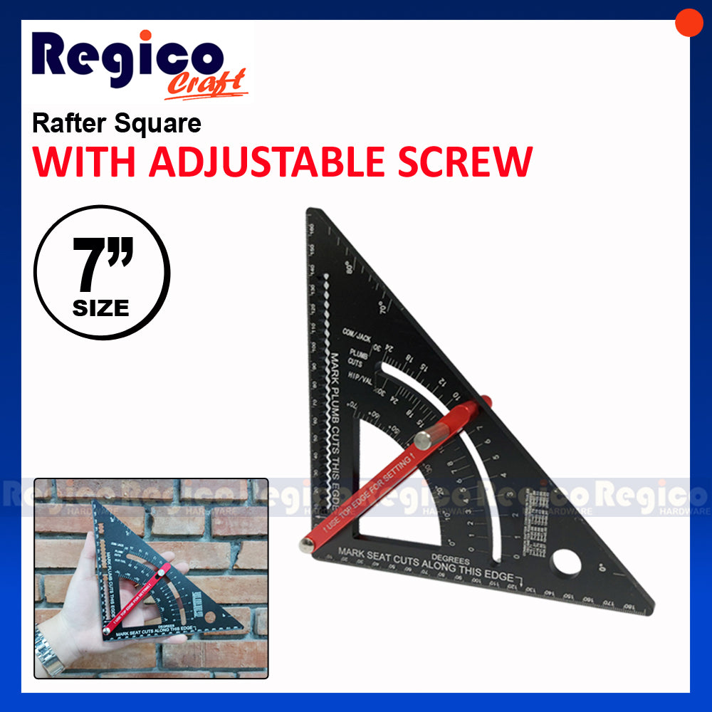 Regicocraft Aluminum Triangle Speed Rafter Square Angle Ruler Squala #00976 #976-01 #10805