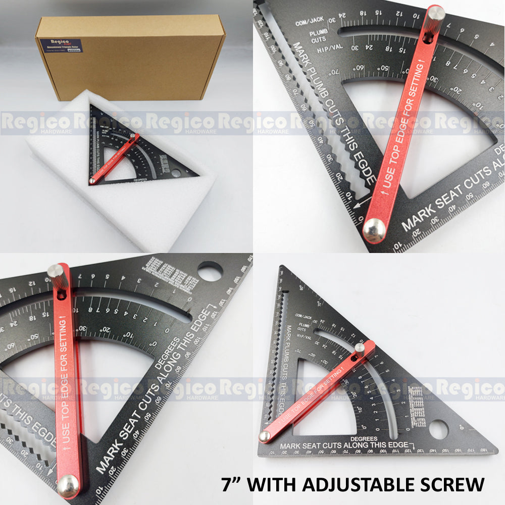 Regicocraft Aluminum Triangle Speed Rafter Square Angle Ruler Squala #00976 #976-01 #10805
