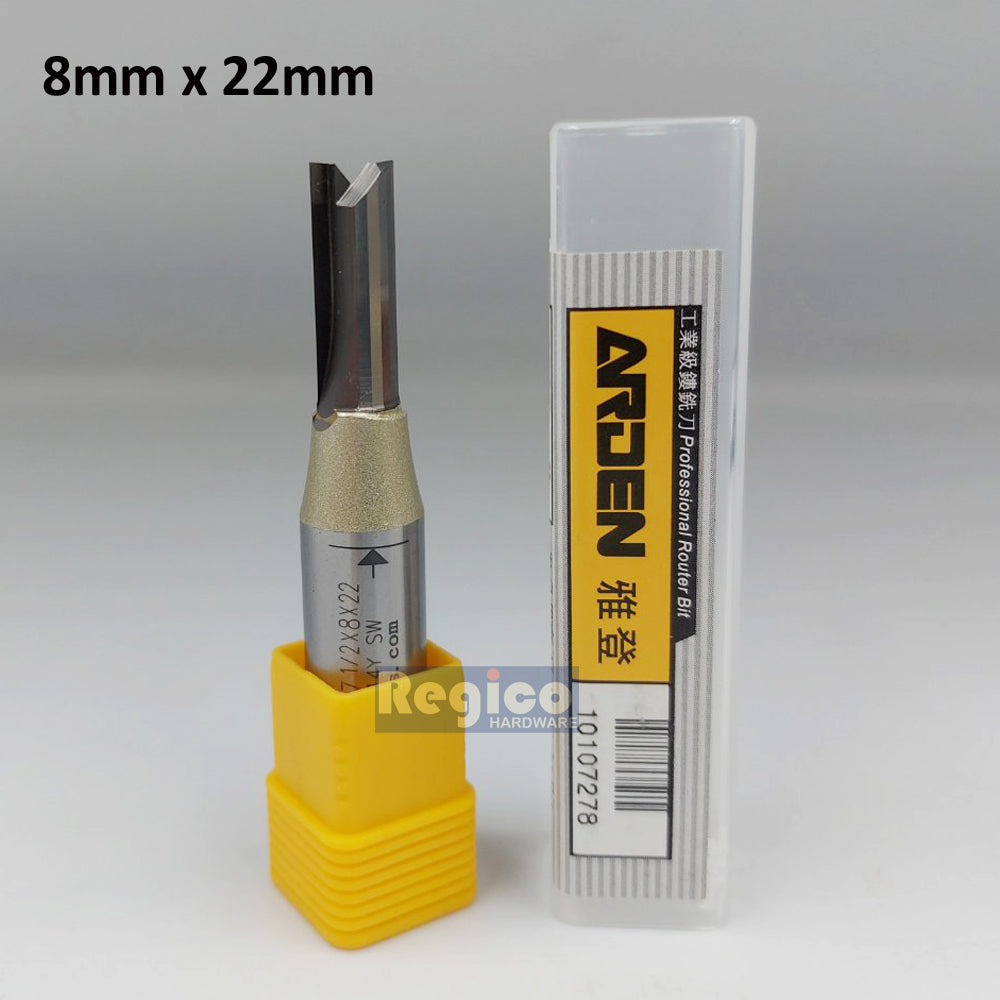 ARDEN 2 Flute 1/2 Shank Metric TCT Straight Router Bit #0107