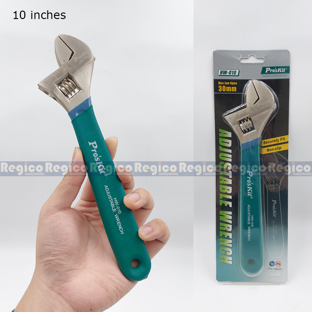 Proskit 6 8 10 12 inches Industrial Adjustable Wrench with non slip handle