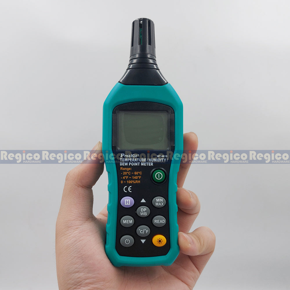 Proskit Temperature And Humidity Dew Point Moisture Meter Tester Thermo Hygrometer MT-4616
