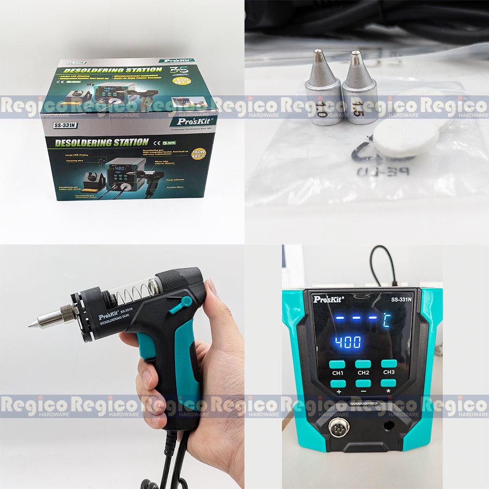 Pro'sKit Desoldering Station Soldering Gun Set SS-331N Regico Hardware