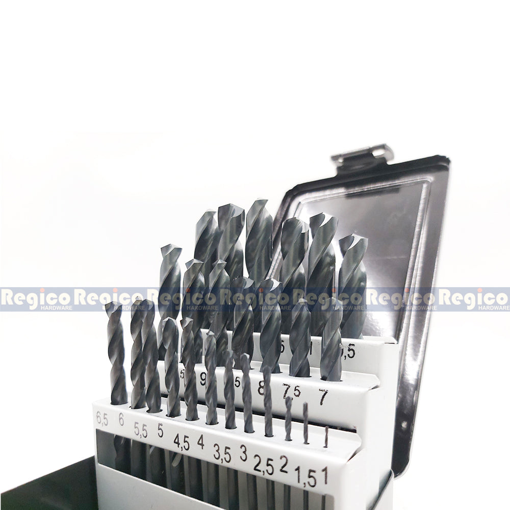 GSR 25pcs HSS High Speed Steel Twist Drill Bit Set for Wood Metal PVC Plastic