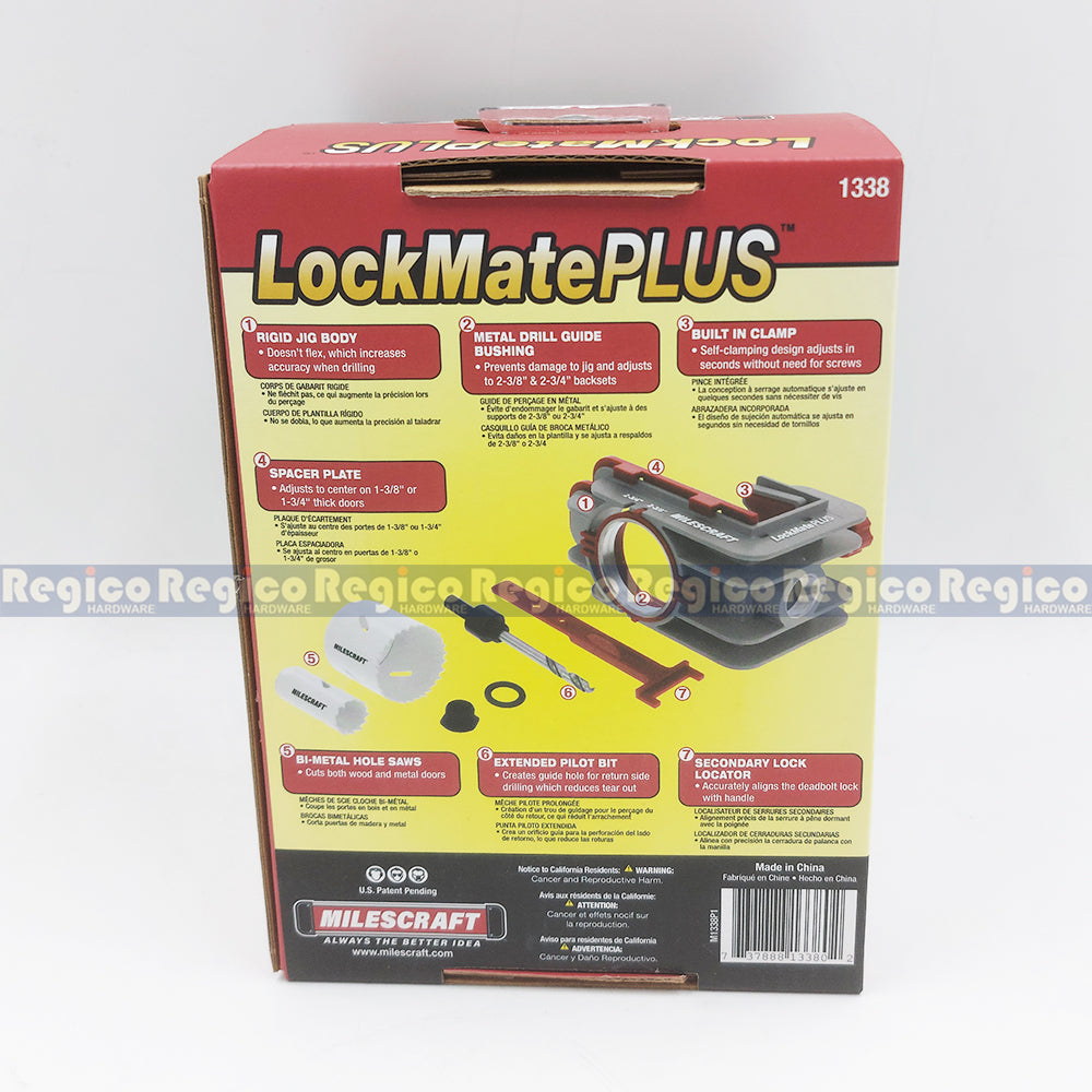 Milescraft Lockmate 1338 DIY Lock Knob Installation Jig Attachment Kit