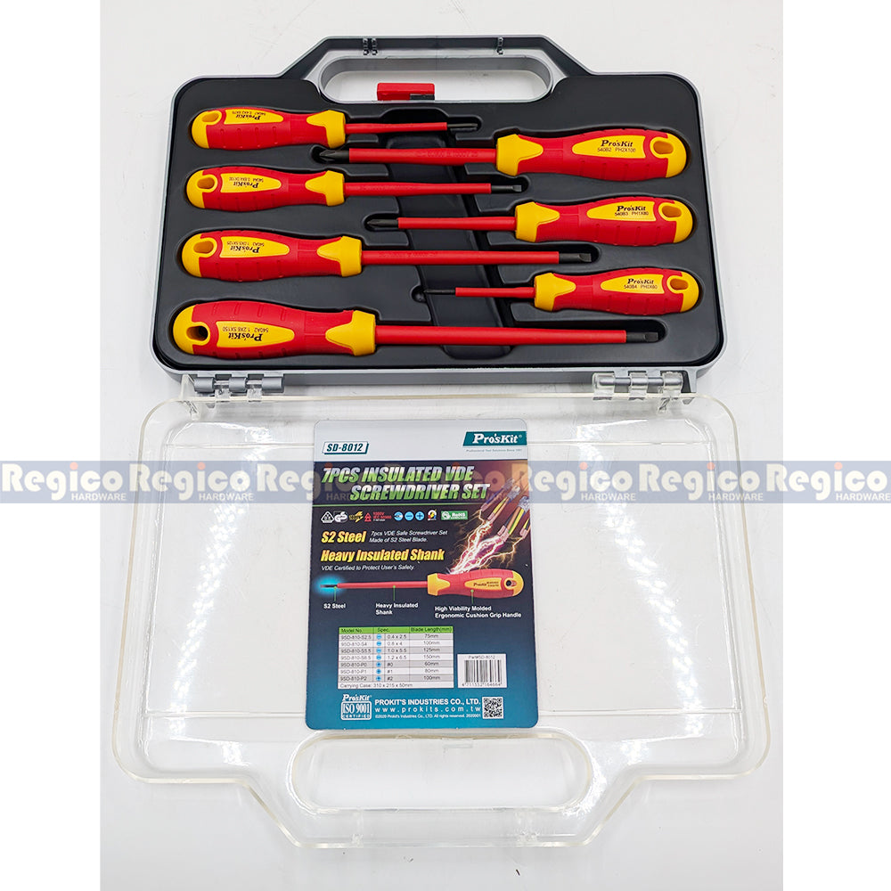 Proskit 7pcs Insulated 1000v Screwdriver Set for Electrical Electronics Maintenance Repair SD-8012