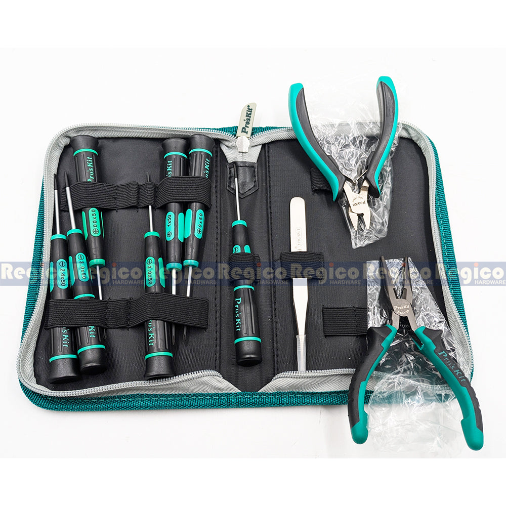 Proskit 11 in 1 Precision Electronics Tool Kit for Electrical repair maintenance 1PK-635
