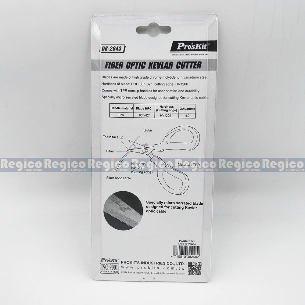 Proskit Fiber Optics Kevlar Cutter Serrated Scissors DK-2043