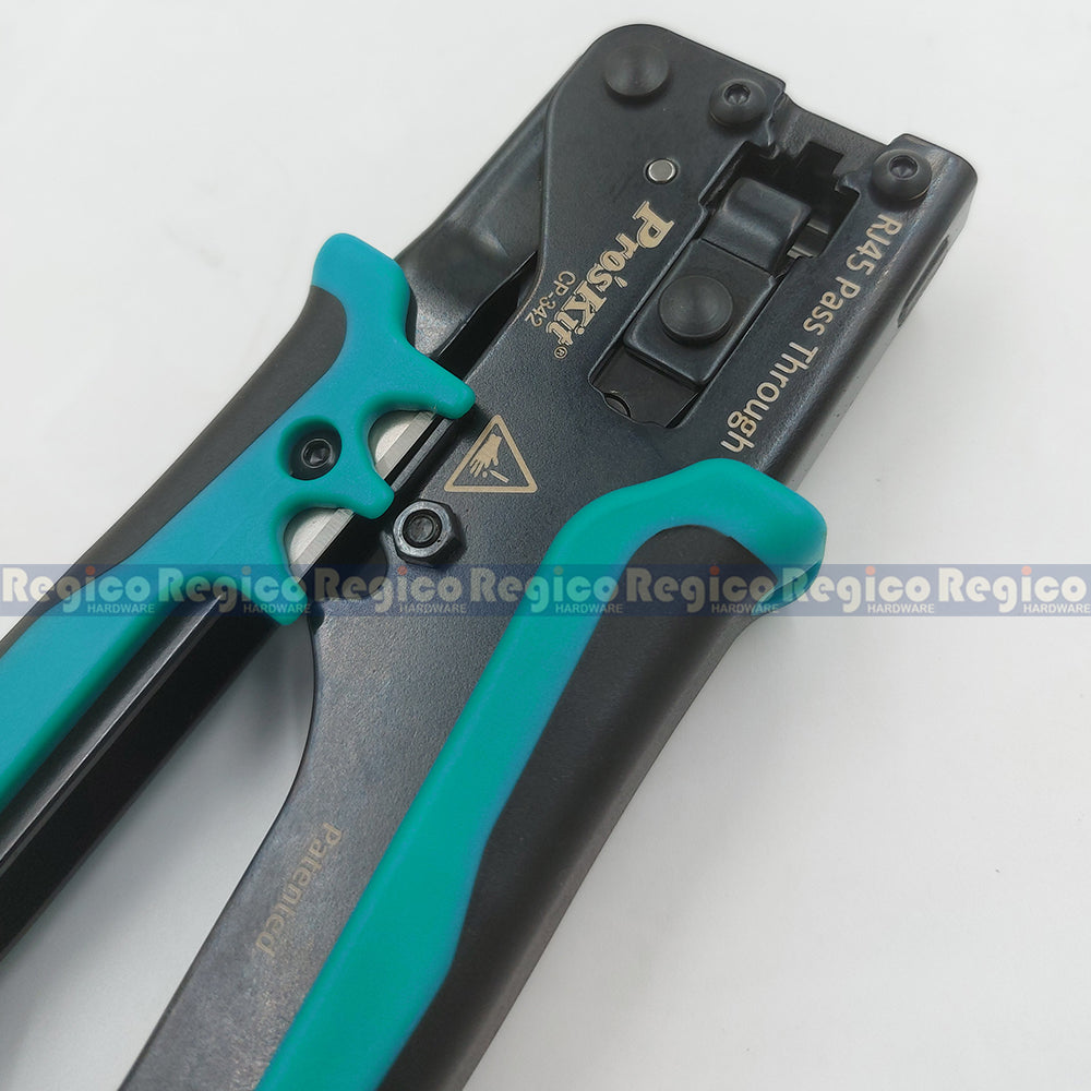 Proskit RJ45 Mini End Pass Through Network Wire Crimper Cable Cutter Wire Stripper Stripping Tools CP-342