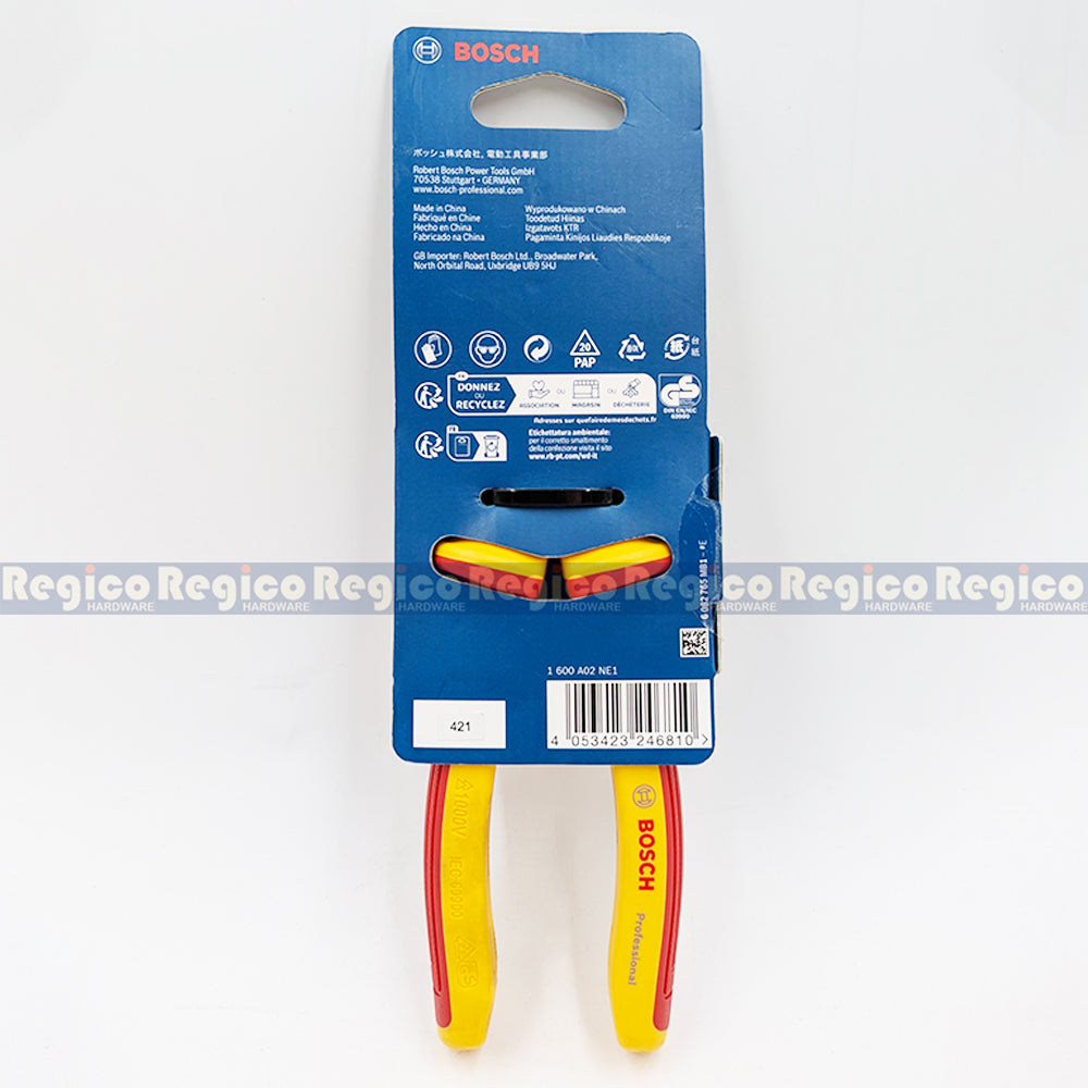 Bosch VDE Combination Plier 180mm Bosch Hand Tools (1600A02NE1)