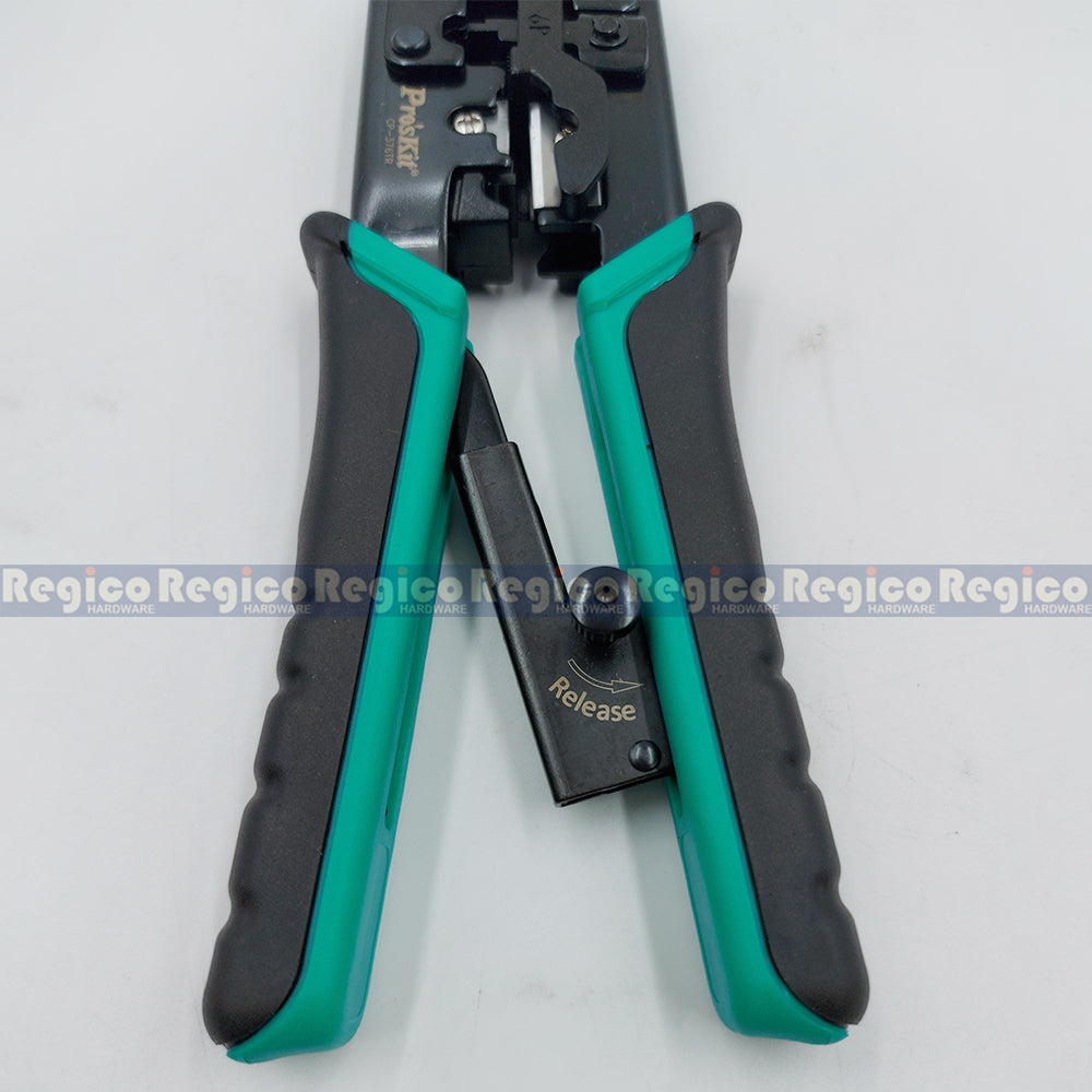 ProsKit 190mm 4P 6P 8P Telecom Crimping Cutter Cutting Electrical Pliers CP-376TR