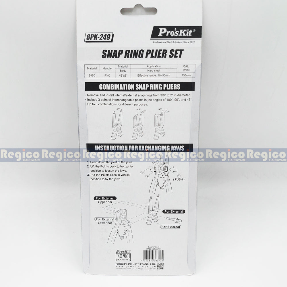 Proskit 155mm Snap Ring Plier Set 8PK-249