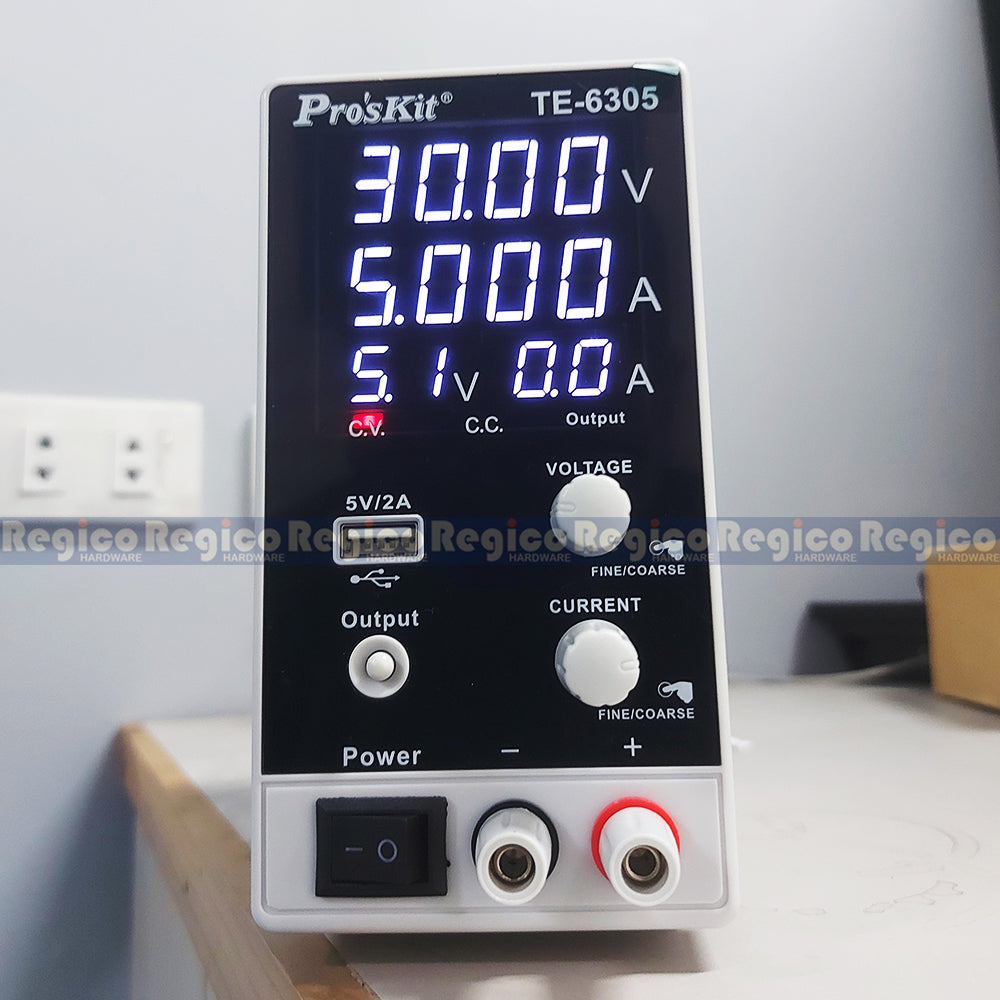 Proskit DC Regulated Power Supply 0-30V 0-5A TE-6305