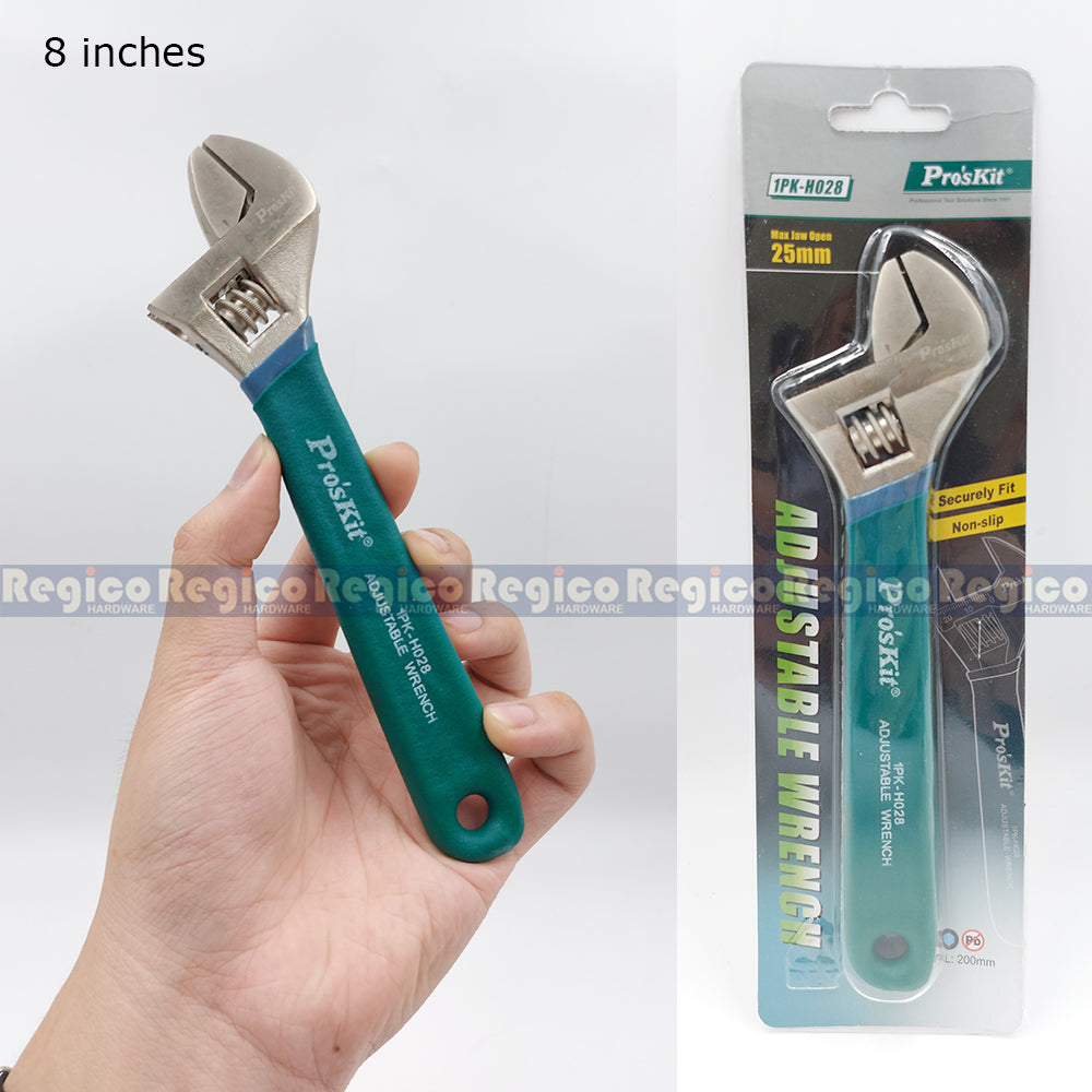 Proskit 6 8 10 12 inches Industrial Adjustable Wrench with non slip handle