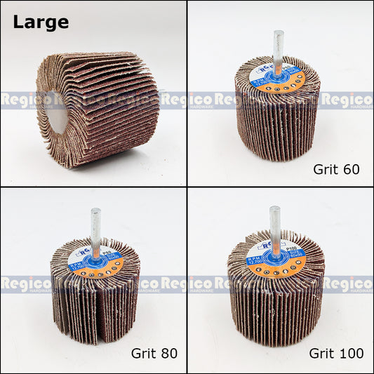 RGC Aluminum Oxide Flap Wheel with Shank for Electric Cordless Hand Drill Grit 60 80 100