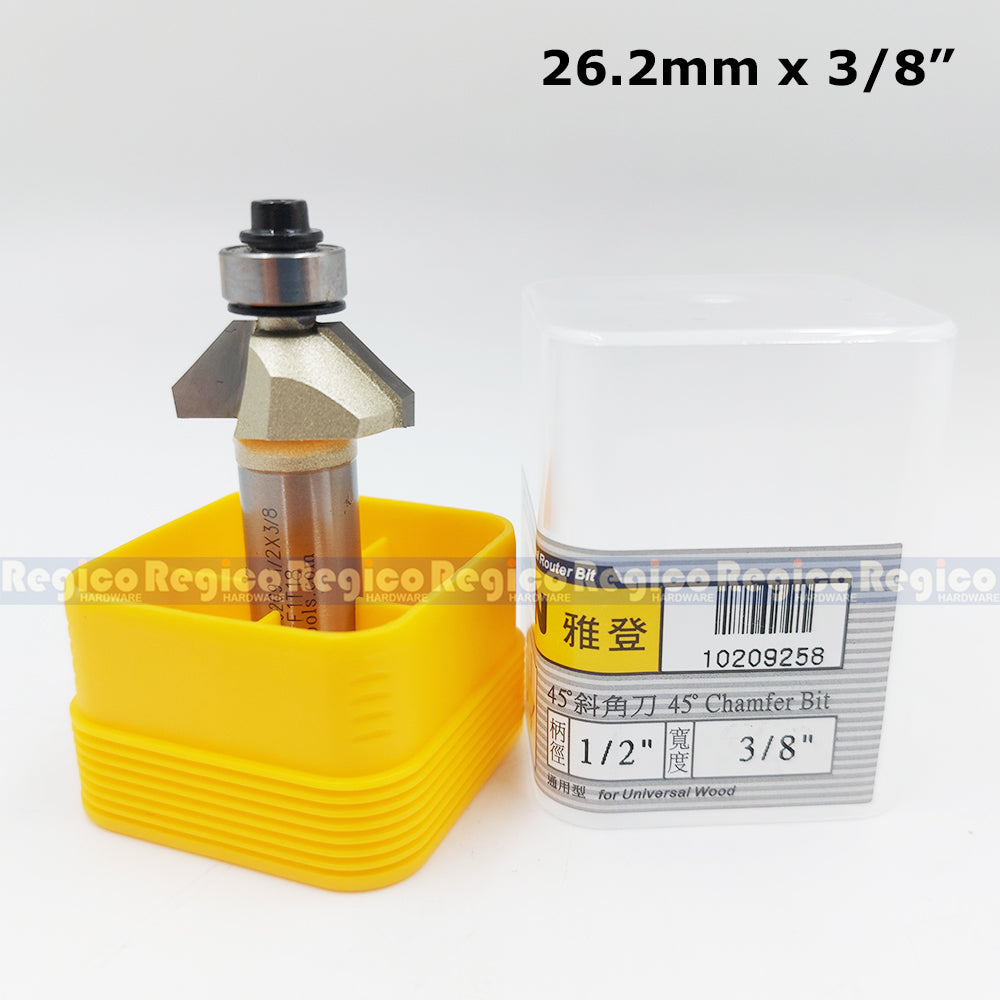 ARDEN #0209 1/2 Shank 45 degree Chamfer Chamfering Router Bit