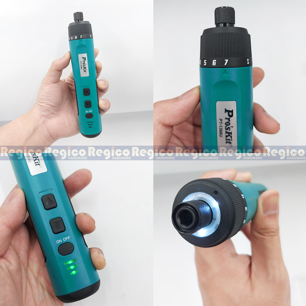 Proskit 3.6V Cordless Electric Rechargable USB Powered Screwdriver Set PT-1366U