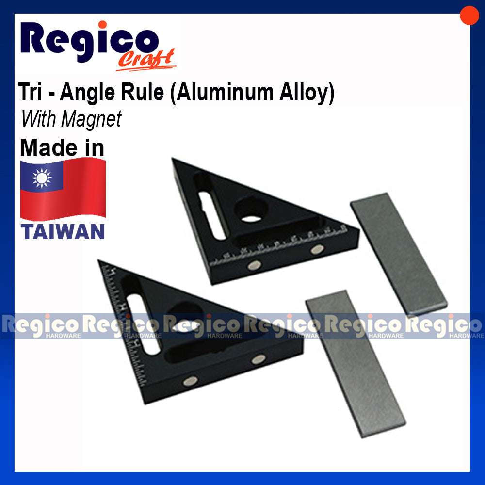 Regicocraft Aluminum Alloy Tri-Angle Rule with Magnet #00913